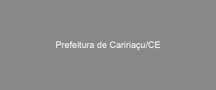 Provas Anteriores Prefeitura de Caririaçu/CE